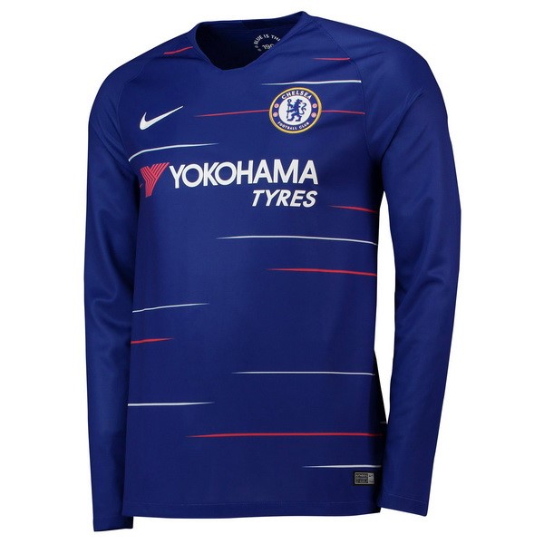 Camiseta Chelsea Replica Primera Ropa Manga Larga 2018/19 Azul